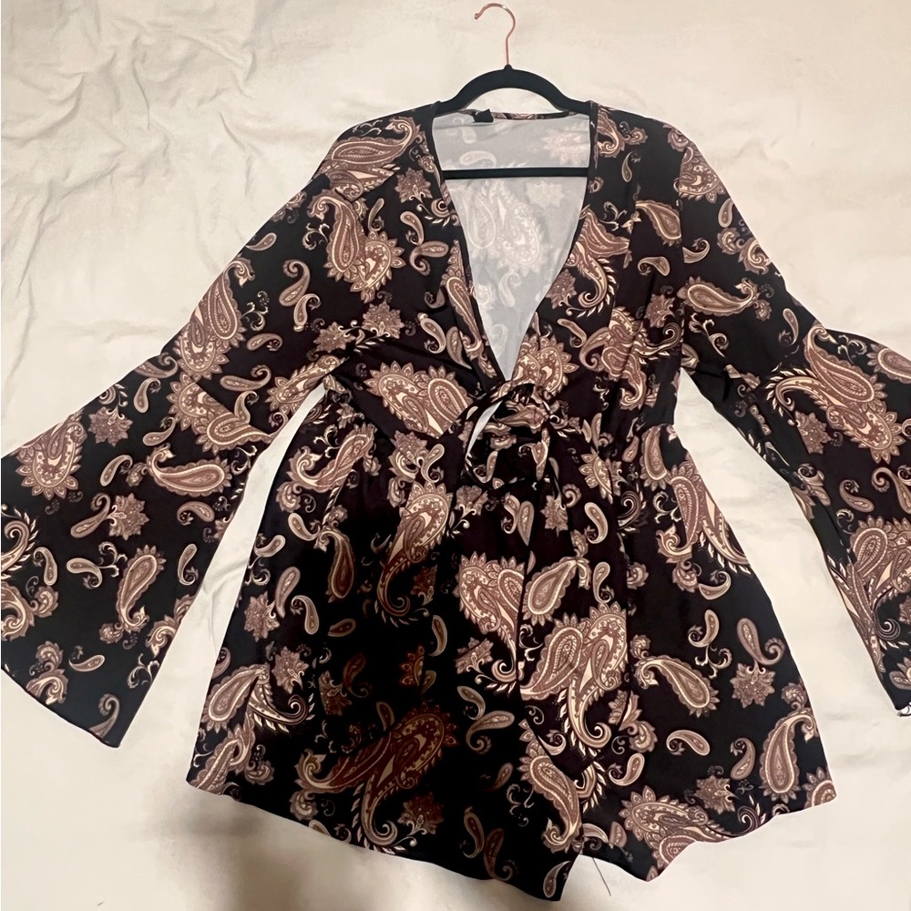 Paisley print romper